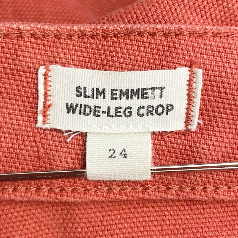 Madewell Slim Emmett Wide Leg Crop Pants Warm Nutmeg Rust Cotton Size 24 | 00 - Picture 10 of 12